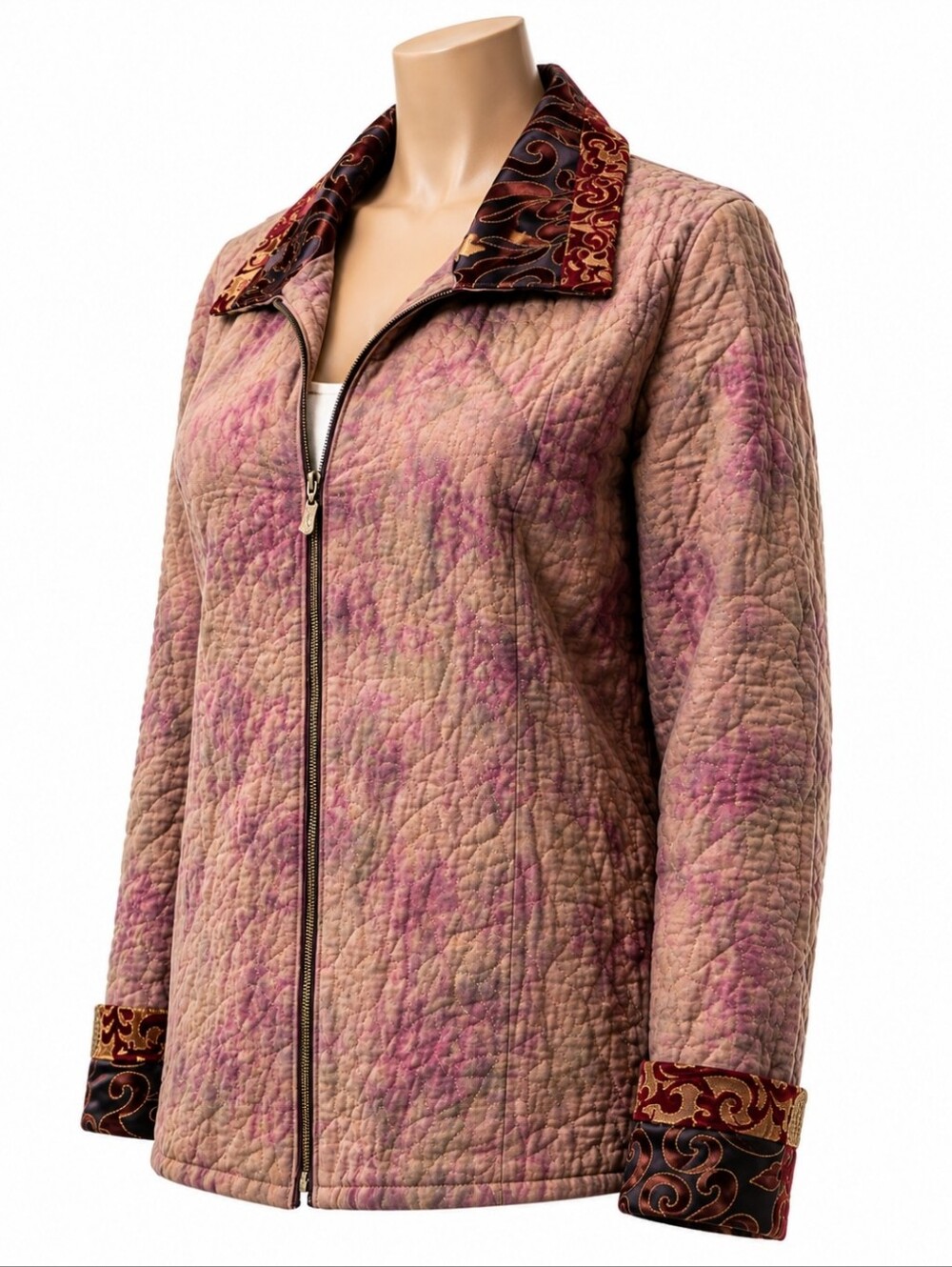 City Girl Nancy Bolen XL Artistic 100% Silk Blazer Street Y2K WearArt Boho